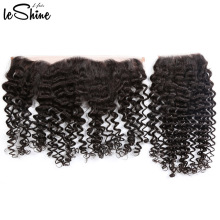 Extension de cheveux vierges bouclés Afro Kinky de cheveux de la fermeture frontale de la catégorie 360